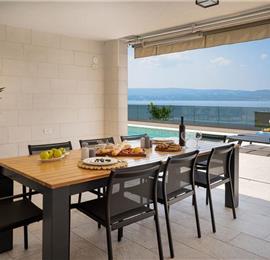 5 bedroom beachfront villa with heated pool near Omis, sleeps 9